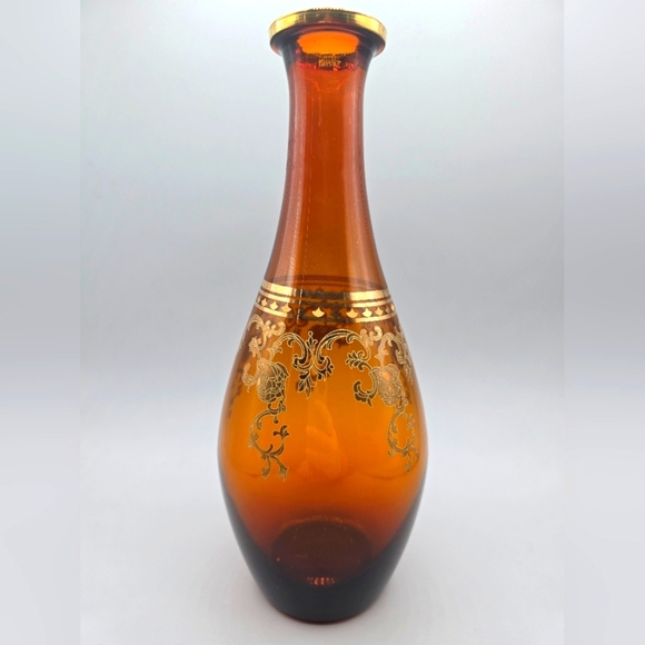 Other - VINTAGE AMBER GLASS WINE BOTTLE DECANTER